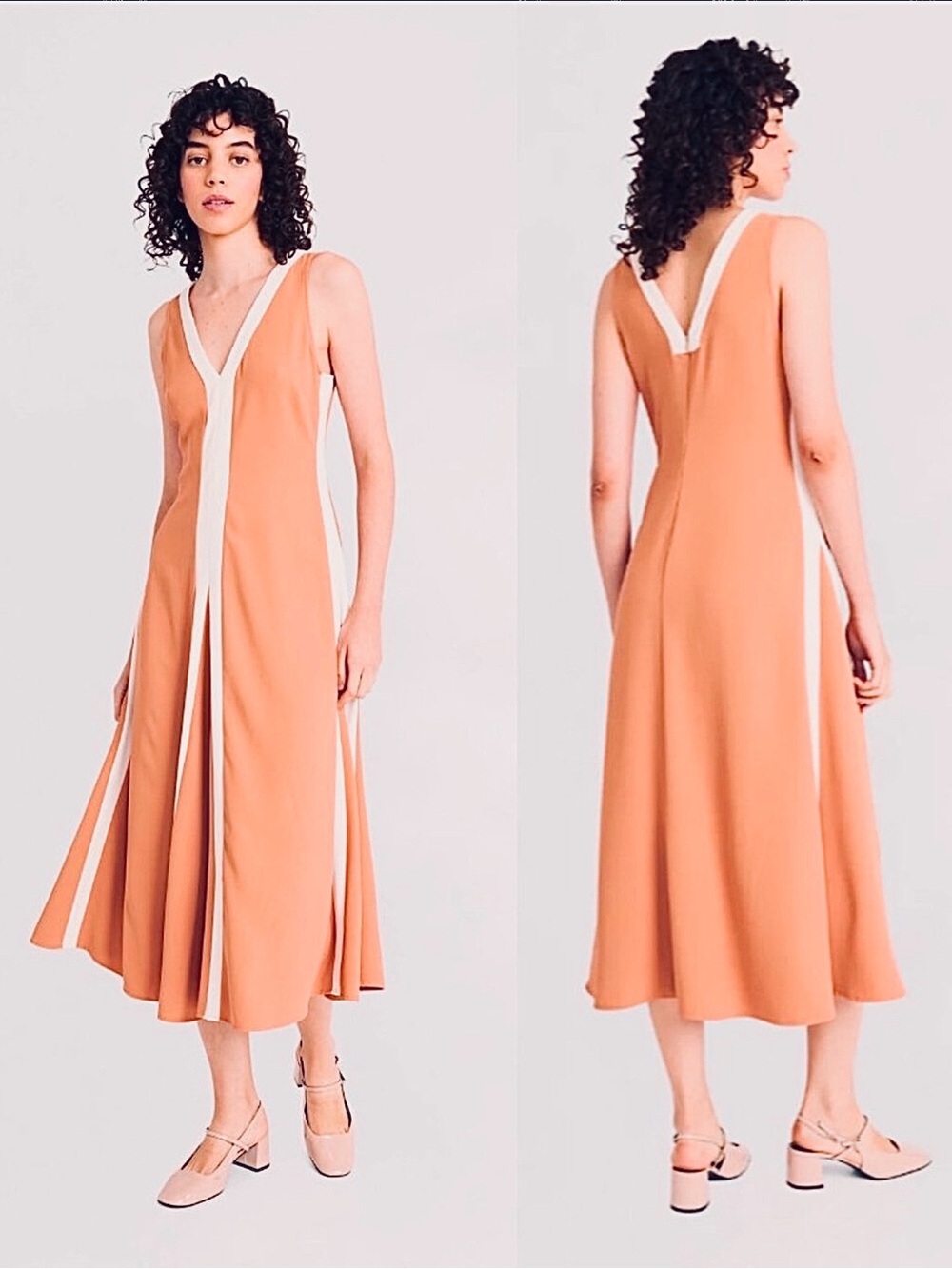 NWT New Luxely For Maggy London Gioia Dress In Copper/White Smoke Size 12
